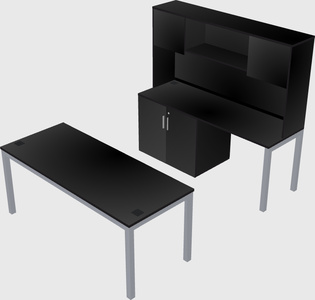 Parallel desk + cabinet