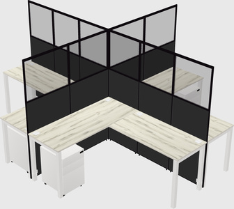 Shared l-shaped cubicles