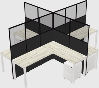 Shared l-shaped cubicles
