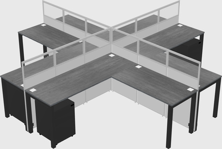 Shared l-shaped cubicles