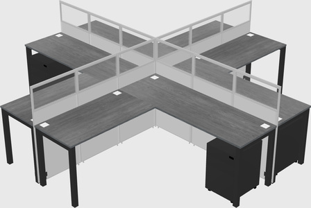 Shared l-shaped cubicles