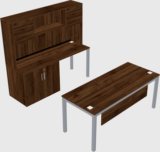 Parallel desk + cabinet