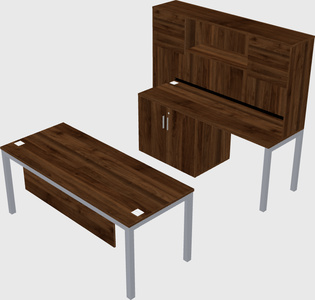 Parallel desk + cabinet