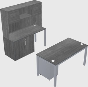 Parallel desk + cabinet