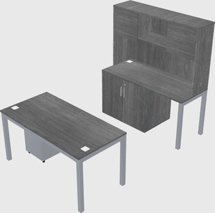 Parallel desk + cabinet