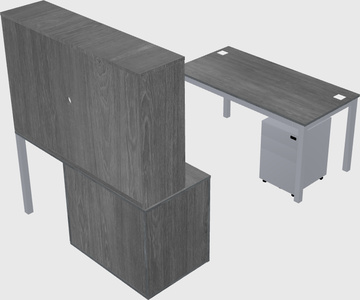 Parallel desk + cabinet
