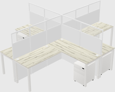 Shared l-shaped cubicles