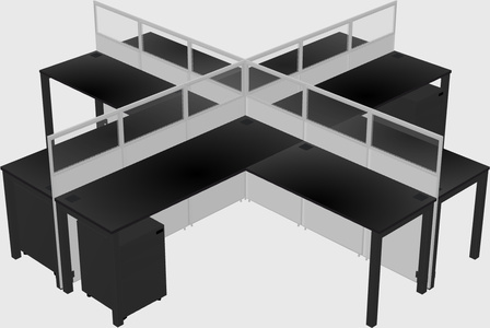 Shared l-shaped cubicles