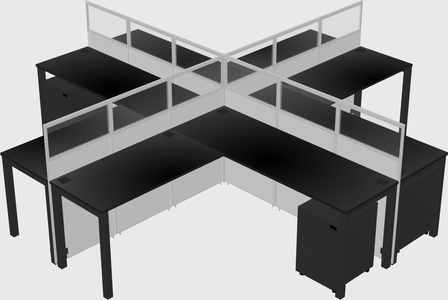 Shared l-shaped cubicles