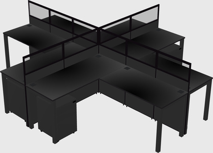 Shared l-shaped cubicles