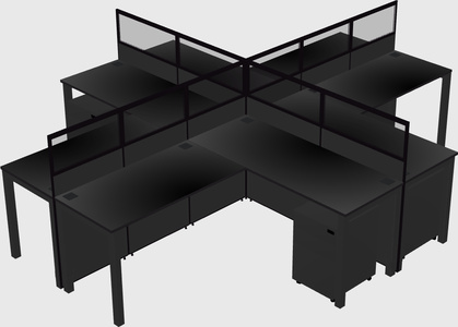 Shared l-shaped cubicles
