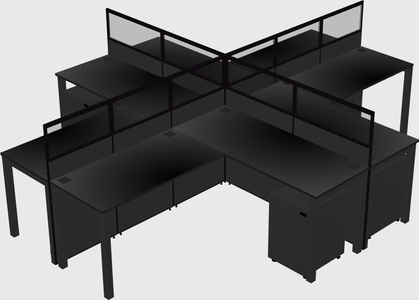 Shared l-shaped cubicles
