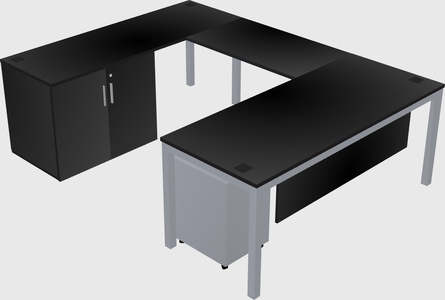 Bureau + armoire en u