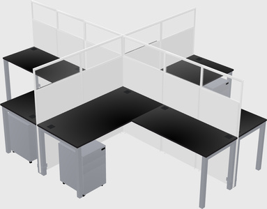 Shared l-shaped cubicles