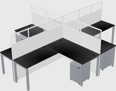 Shared l-shaped cubicles