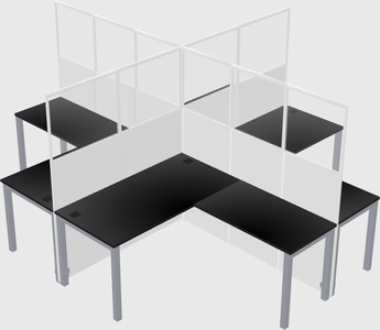 Shared l-shaped cubicles