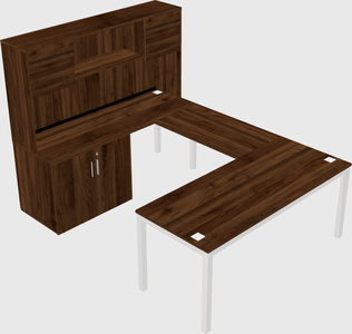 U-shaped desk + cabinet