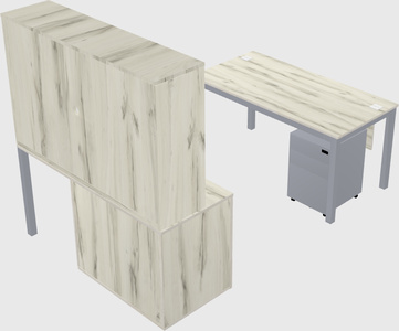 Parallel desk + cabinet