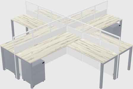 Shared l-shaped cubicles