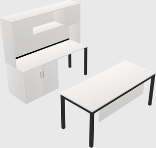 Parallel desk + cabinet