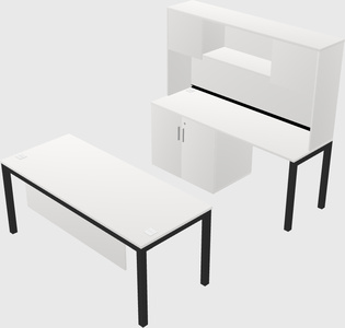 Parallel desk + cabinet