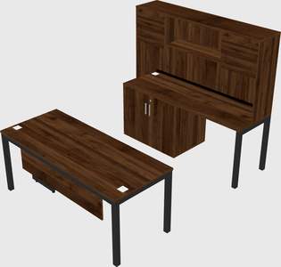 Parallel desk + cabinet