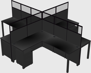 Shared l-shaped cubicles