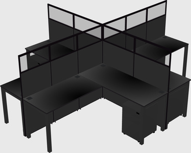 Shared l-shaped cubicles