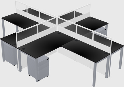 Shared l-shaped cubicles