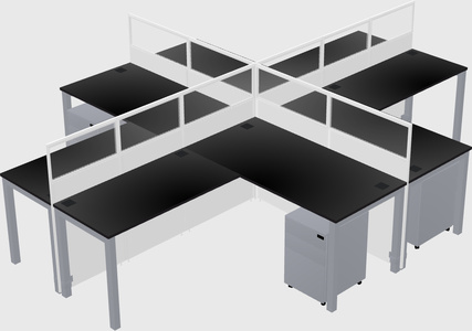 Shared l-shaped cubicles