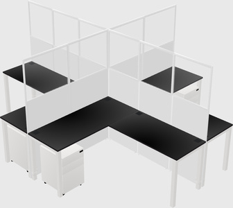 Shared l-shaped cubicles