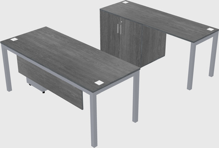 Parallel desk + cabinet