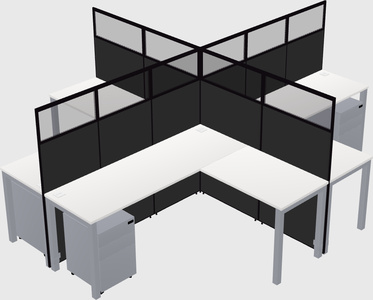 Shared l-shaped cubicles