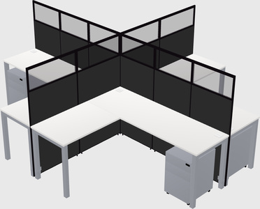Shared l-shaped cubicles
