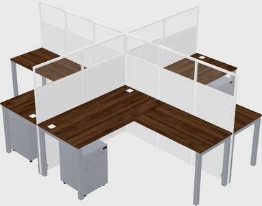 Shared l-shaped cubicles