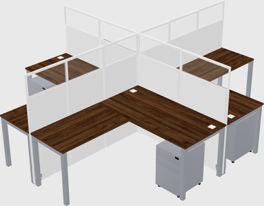 Shared l-shaped cubicles