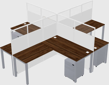 Shared l-shaped cubicles