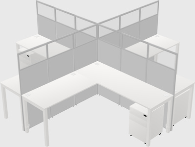 Shared l-shaped cubicles