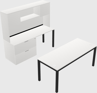 Parallel desk + file cabinet