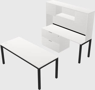 Parallel desk + file cabinet