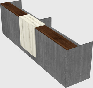 Shared u-shaped reception desks