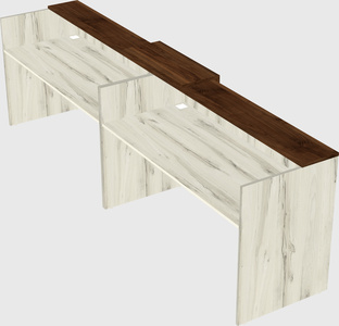 Shared u-shaped reception desks
