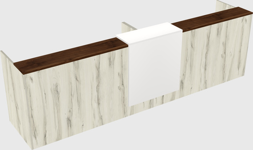 Shared u-shaped reception desks