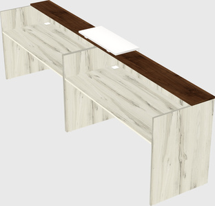 Shared u-shaped reception desks