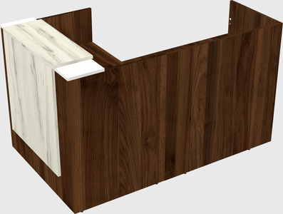 L-shaped modular reception