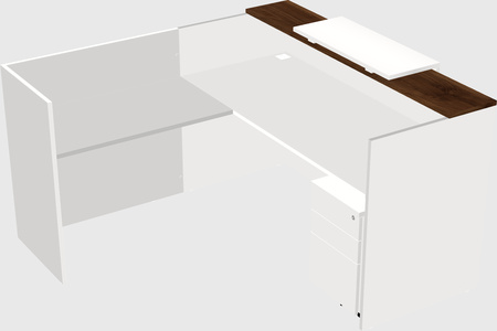 L-shaped modular reception