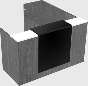 L-shaped modular reception