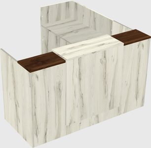 L-shaped modular reception