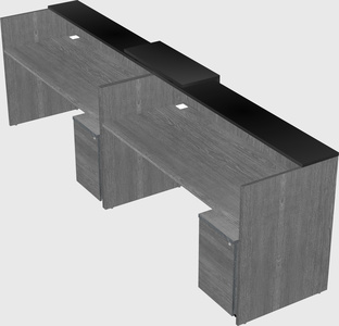 Shared u-shaped reception desks