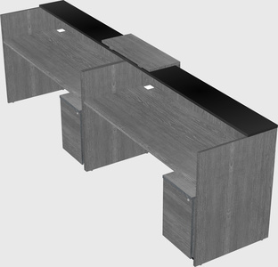Shared u-shaped reception desks